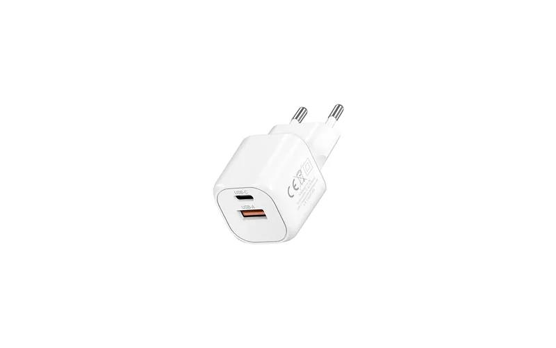 FoneKit Mini 20 W, USB-C + USB-A, valge