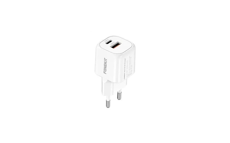 FoneKit Mini 20 W, USB-C + USB-A, valge
