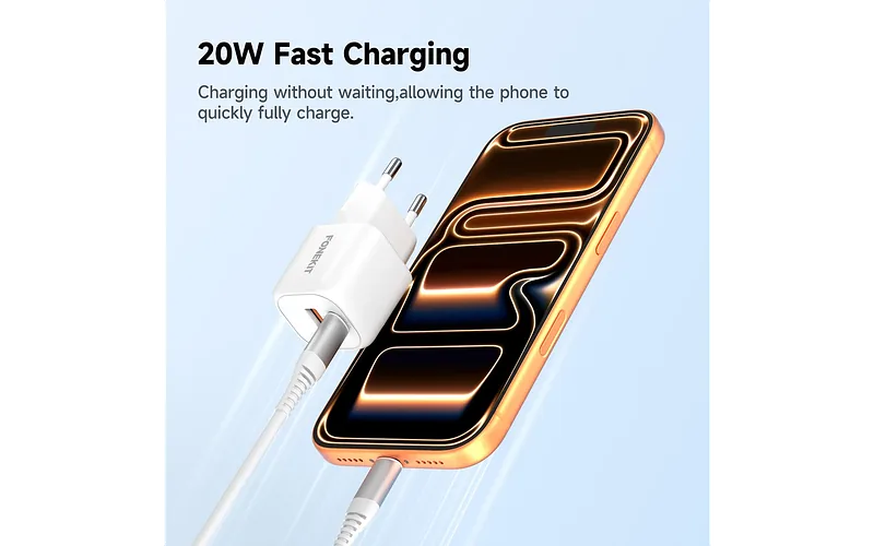 FoneKit Mini 20 W, USB-C + USB-A, valge