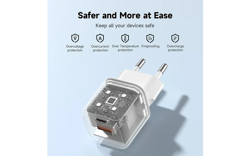 FoneKit Mini 20 W, USB-C + USB-A, valge