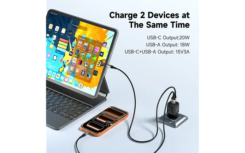 FoneKit Mini 20 W, USB-C + USB-A, must