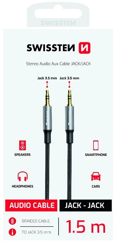 Swissten Textile Aux Audio Vads 1.5m