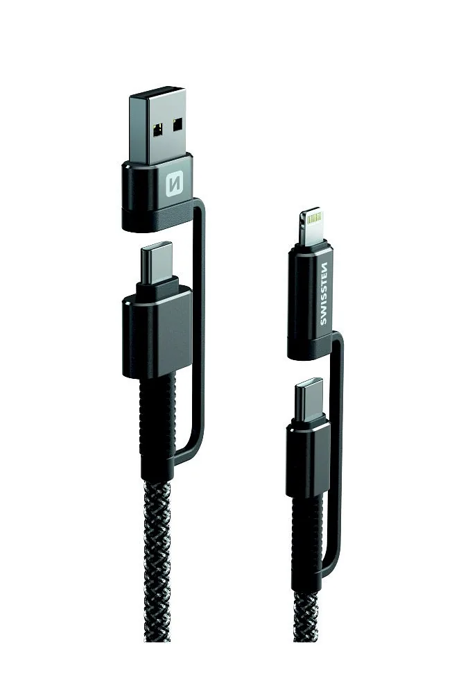 Swissten ARAMID REINFORCED Cable 4in1 / 3A / 1.5m