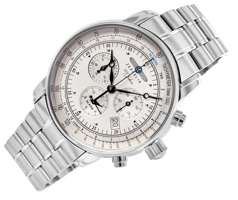 ZEPPELIN 100 Jahre Chronograph Men’s Watch 7680MB-1 / silver