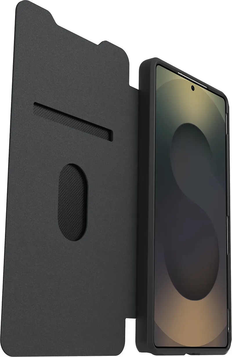 OtterBox React Folio rahakotikotelo, Samsung Galaxy S25 Ultra, musta / läpinäkyvä
