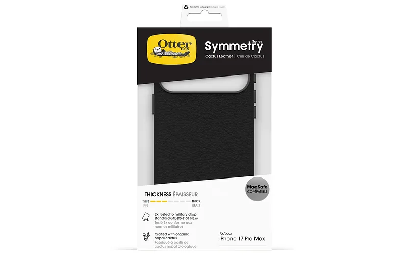 OtterBox Symmetry Kaktusnahast kaitseümbris, iPhone 17 Pro Max, Noir Ash