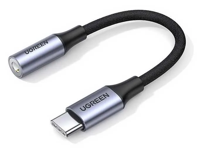 Ugreen 80154 mobiiltelefonikaabel Must, Hall USB C 3.5mm