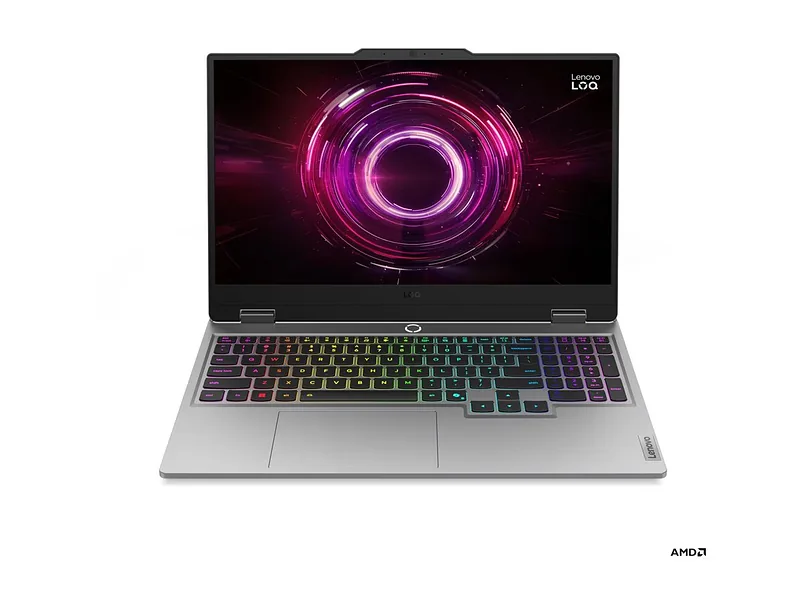 Lenovo LOQ 15AHP10 AMD, Luna Grey, 15.6 “, IPS, FHD, 1920 x 1080 pixels, Anti-glare, AMD Ryzen 7, 250, 16 GB, SODIMM DDR5, Solid-state drive capacity 512 GB, NVIDIA GeForce RTX 5060, GDDR7, 8 GB, Windows 11 Home, 802.11ax, Bluetooth version 5.3, Keyboard language Nordic, Keyboard backlit, Warranty 24 month(s), Battery warranty 12 month(s)