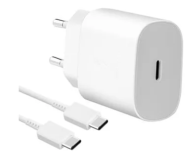 Samsung EP-TA800EWE + EP-DA905BWE Travel Charger 25W with USB-C to USB-C Data Cable white