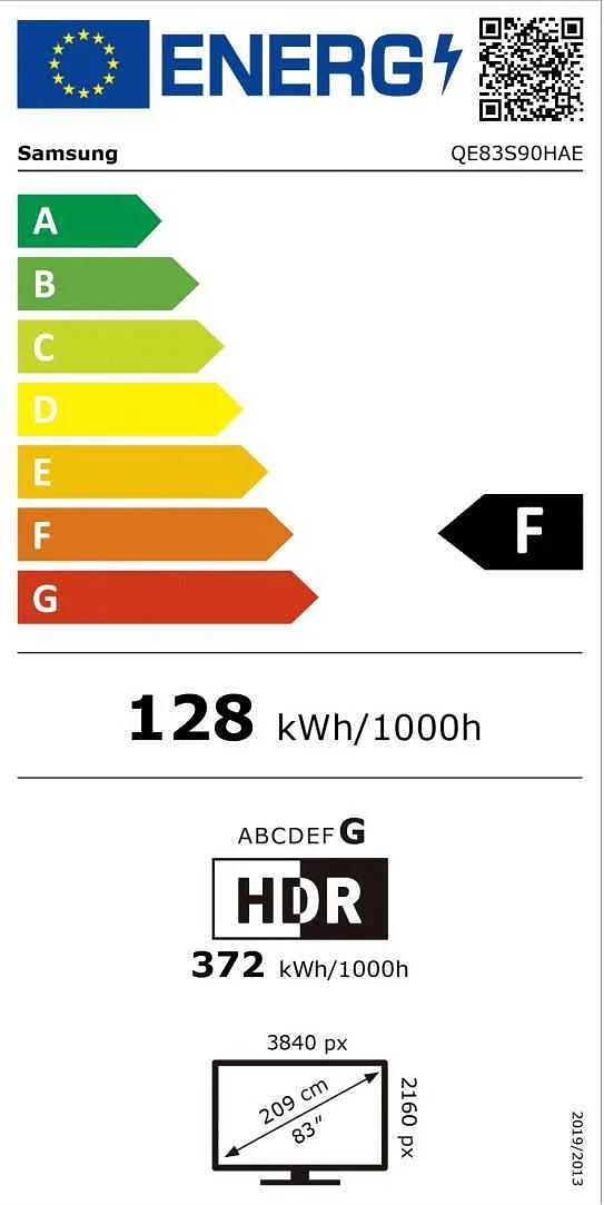 Samsung QE83S90HAE 2,11 m (83″) 4K Ultra HD Nutiteleri funktsioon WiFi Must