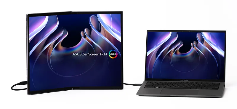 ASUS ZenScreen Fold OLED MQ17QH PC lamekuvar 43,9 cm (17.3″) 2560 x 1920 pikslit Quad HD OLED-ekraan Hõbe