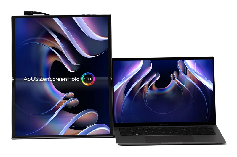 ASUS ZenScreen Fold OLED MQ17QH PC lamekuvar 43,9 cm (17.3″) 2560 x 1920 pikslit Quad HD OLED-ekraan Hõbe