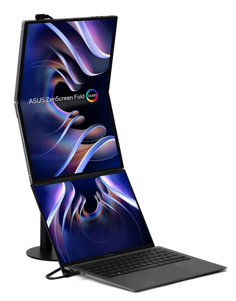 ASUS ZenScreen Fold OLED MQ17QH PC lamekuvar 43,9 cm (17.3″) 2560 x 1920 pikslit Quad HD OLED-ekraan Hõbe