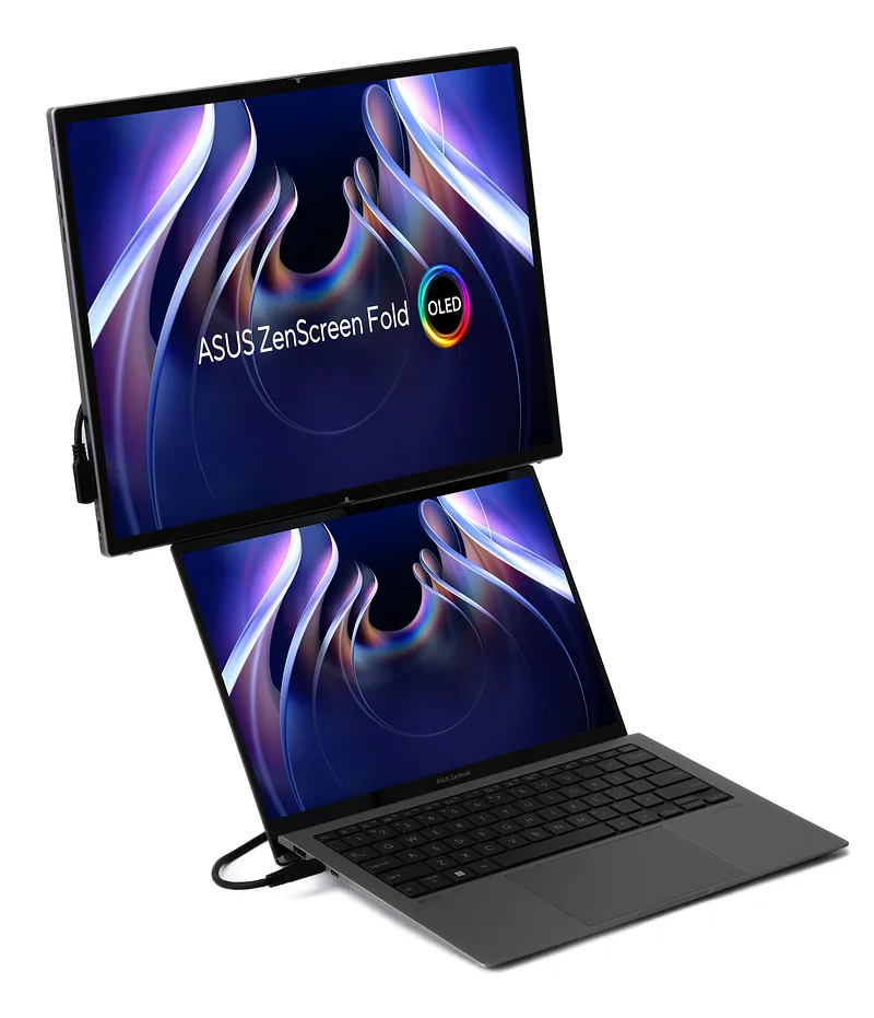 ASUS ZenScreen Fold OLED MQ17QH PC lamekuvar 43,9 cm (17.3″) 2560 x 1920 pikslit Quad HD OLED-ekraan Hõbe