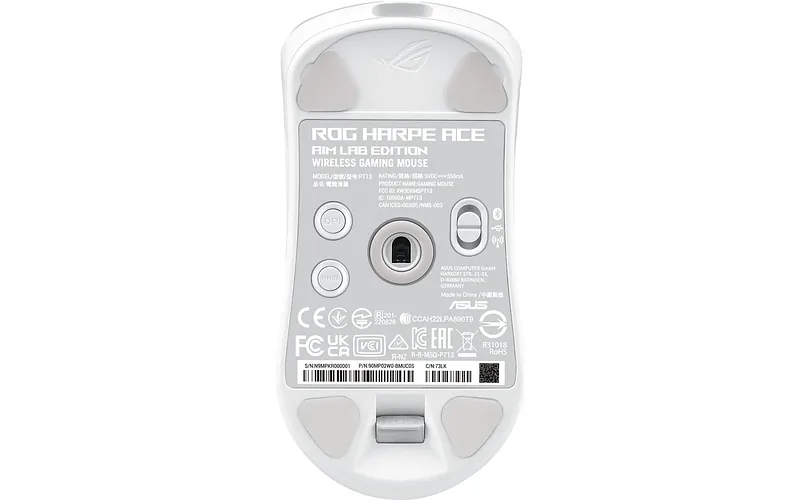 ASUS ROG Harpe Ace Aim Lab Edition hiir Mängimine Mõlemakäeline RF Wireless + Bluetooth + USB Type-C Optomehaaniline 36000 DPI