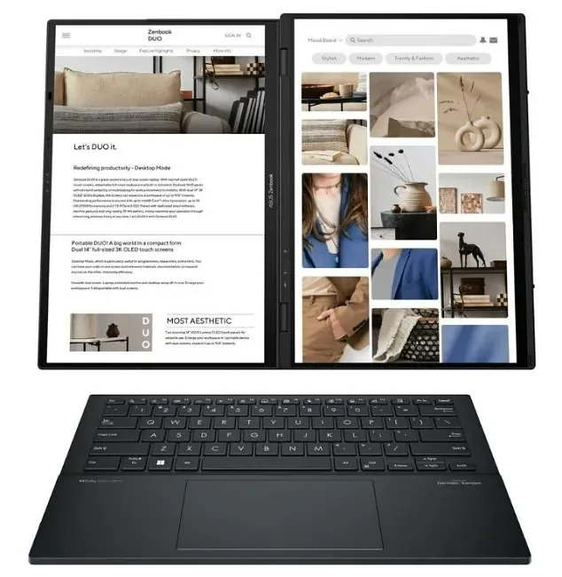 ASUS ZenBook Duo OLED UX8406CA-QL121W – Ultra 7 255H | 14” | Dotyk | 32GB | 1TB | W11H