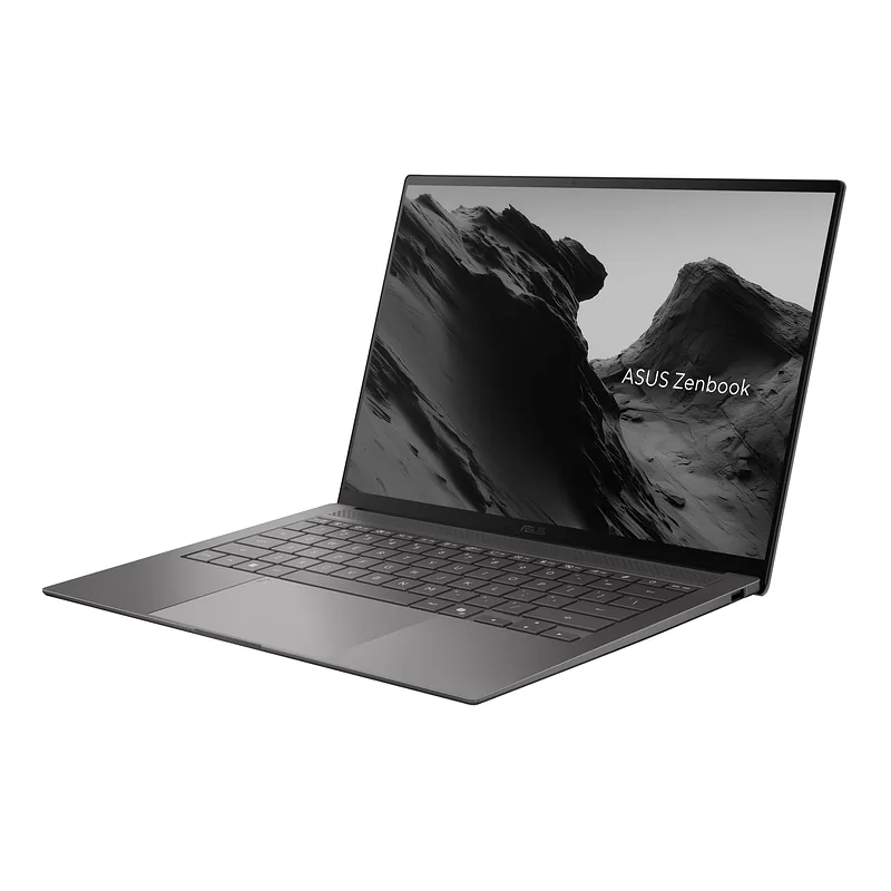 Asus Zenbook S14 UX5406AA-SU324W, Antrim Gray, 14 “, OLED, Touchscreen, 3K, 2880 x 1800 pixels, 120 Hz, Glossy, Intel Core Ultra 9, 386H, 32 GB, LPDDR5X, Solid-state drive capacity 1000 GB, Intel Graphics, Windows 11 Home, 802.11be, Bluetooth version 6.0, Keyboard language US international, Keyboard backlit, Warranty 24 month(s), Battery warranty 12 month(s)