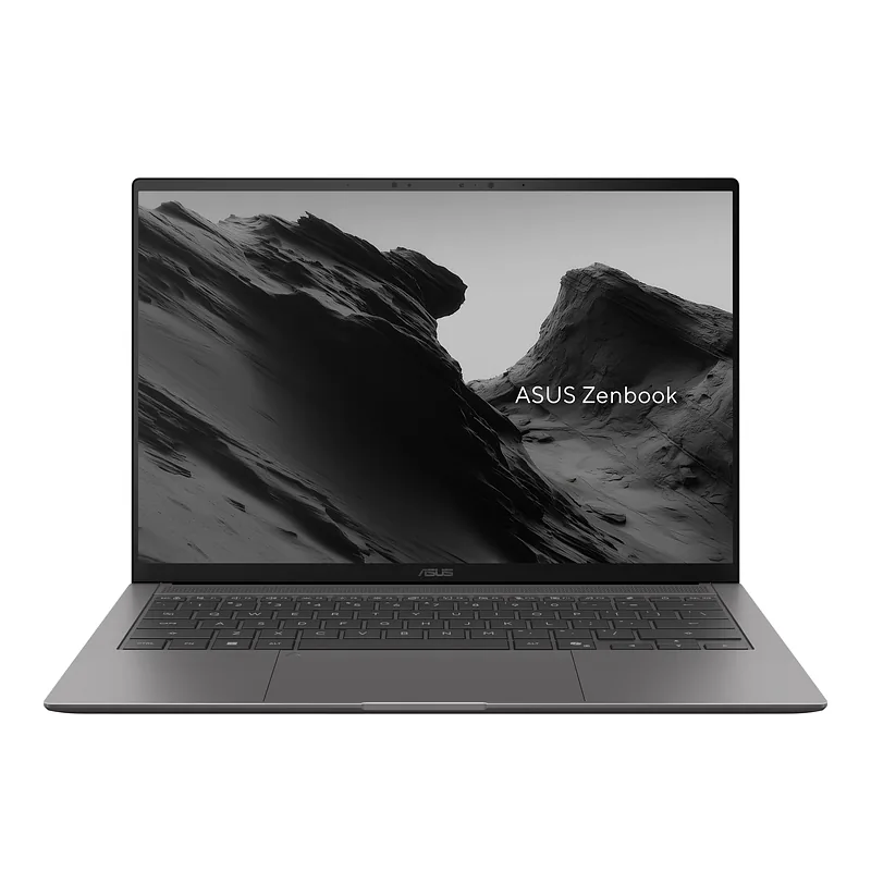 Asus Zenbook S14 UX5406AA-SU324W, Antrim Gray, 14 “, OLED, Touchscreen, 3K, 2880 x 1800 pixels, 120 Hz, Glossy, Intel Core Ultra 9, 386H, 32 GB, LPDDR5X, Solid-state drive capacity 1000 GB, Intel Graphics, Windows 11 Home, 802.11be, Bluetooth version 6.0, Keyboard language US international, Keyboard backlit, Warranty 24 month(s), Battery warranty 12 month(s)