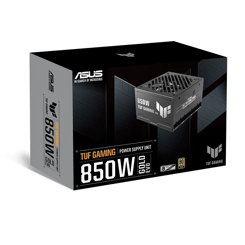 ASUS TUF-GAMING-850G-EVO toiteallika komponent 850 W 20+4 pin ATX ATX Must