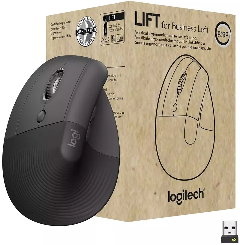 Logitech 910-006495 hiir Kontor Vasakpoolne RF juhtmeta ühendus + Bluetooth Optiline 4000 DPI