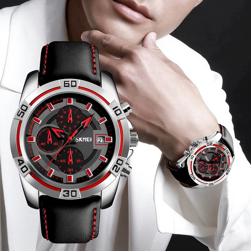SKMEI Men’s Watch 9156SIRD / silver-red