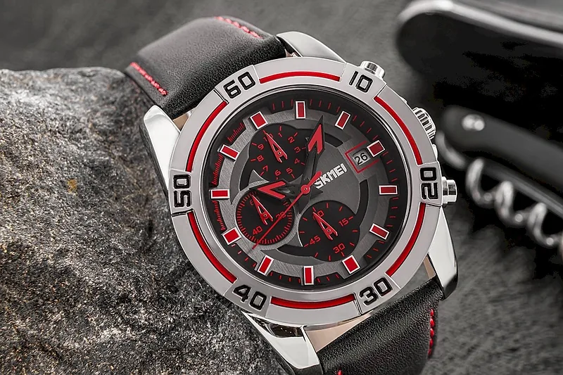 SKMEI Men’s Watch 9156SIRD / silver-red