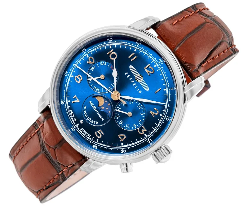 ZEPPELIN Mediterranee Moonphase 9636-3 Men’s Watch / silver