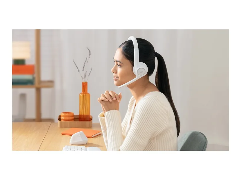 Logitech 981-001417 kõrvaklapid ja peakomplekt Kõrvaklapp Juhtmevaba Peavõru Kontor/kõnekeskus Bluetooth Valge
