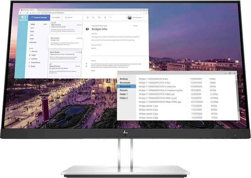 HP E23 G4 PC lamekuvar 58,4 cm (23") 1920 x 1080 pikslit Full HD LCD Must, Hõbe