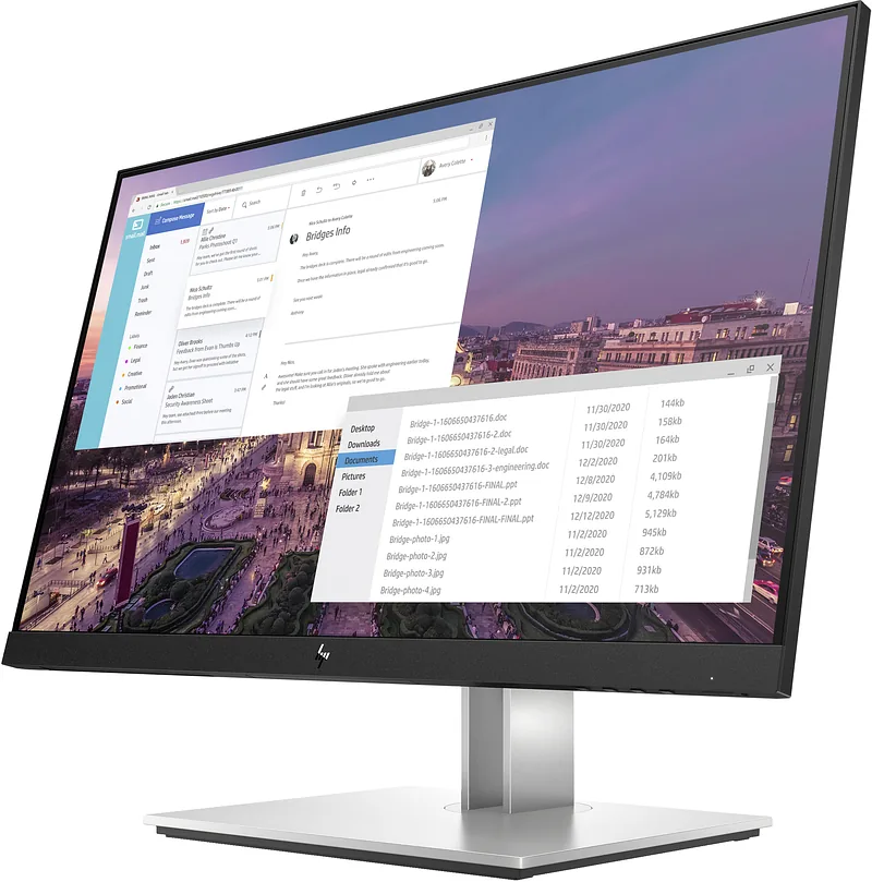 HP E-Series E23 G4 FHD Monitor PC lamekuvar 58,4 cm (23″) 1920 x 1080 pikslit Full HD LCD Must, Hõbe