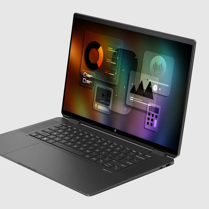 HP Spectre x360 16-aa0233nw Intel Core Ultra 7 155H, 2-in-1 convertible, 40.6 cm (16″), 3K touchscreen, 16 GB LPDDR5x-SDRAM, 1 TB SSD, NVIDIA GeForce RTX 4050, Wi-Fi 7 (802.11be), Windows 11 Pro, AI PC, Black