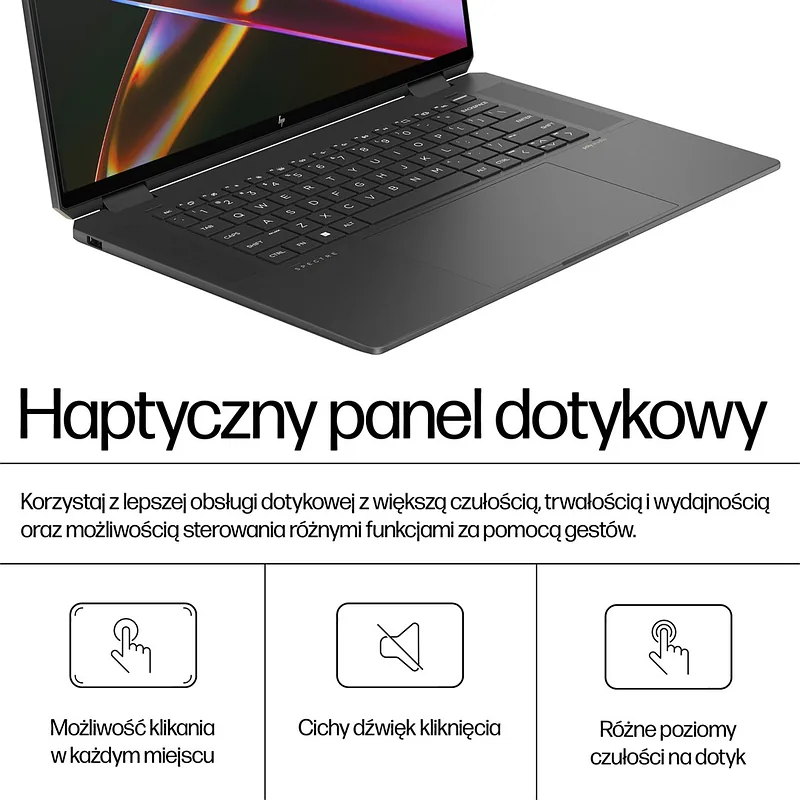 HP Spectre x360 16-aa0233nw Intel Core Ultra 7 155H, 2-in-1 convertible, 40.6 cm (16″), 3K touchscreen, 16 GB LPDDR5x-SDRAM, 1 TB SSD, NVIDIA GeForce RTX 4050, Wi-Fi 7 (802.11be), Windows 11 Pro, AI PC, Black