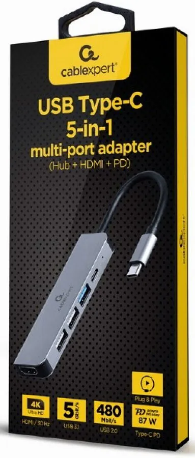 Gembird USB Type-C 5in1 Dock station