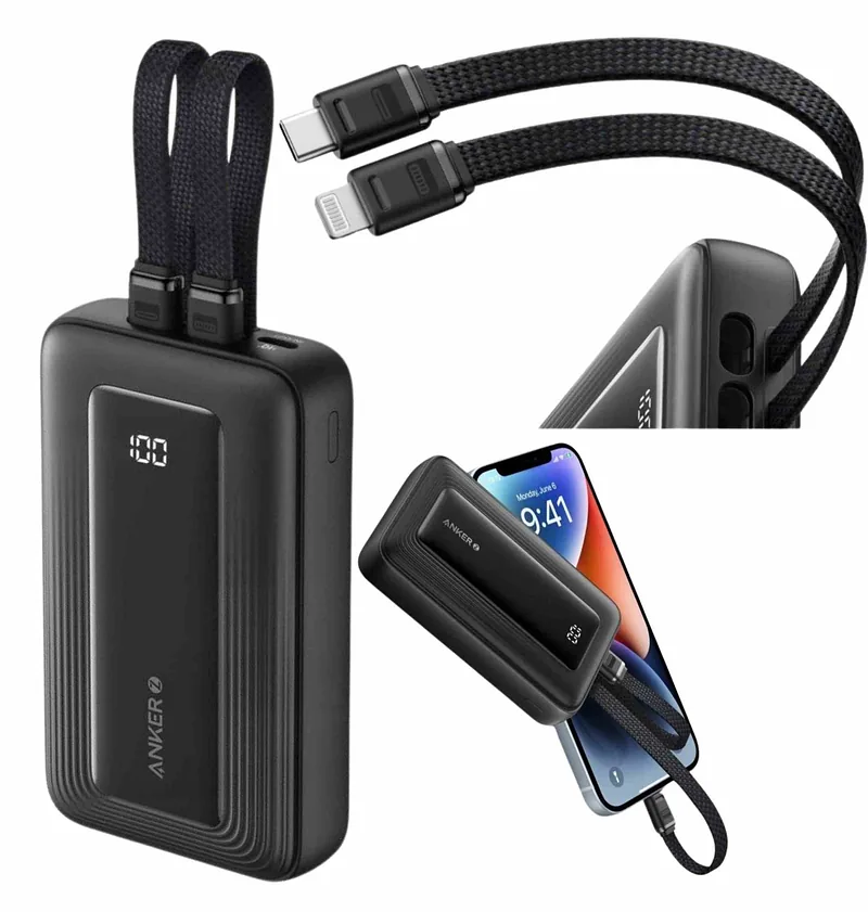 Anker A1680G11 1000 mAh 30W USB-C + Lightning Cables Black