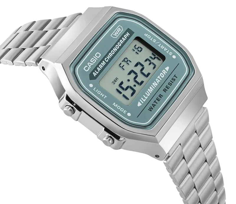 CASIO VINTAGE A168WA-3AYES Men’s Watch / silver/green