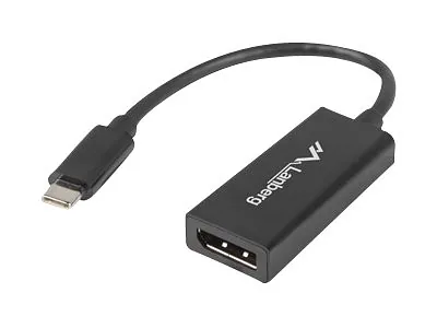 Lanberg USB-C (M) 3.1 to Displayport (F) Adapter cable 15cm, Black, AD-UC-DP-01