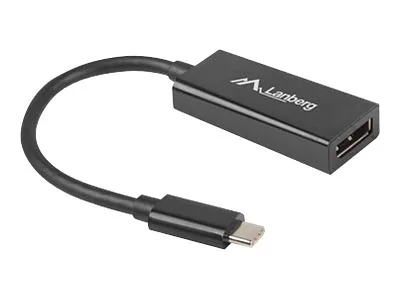 Lanberg USB-C (M) 3.1 to Displayport (F) Adapter cable 15cm, Black, AD-UC-DP-01