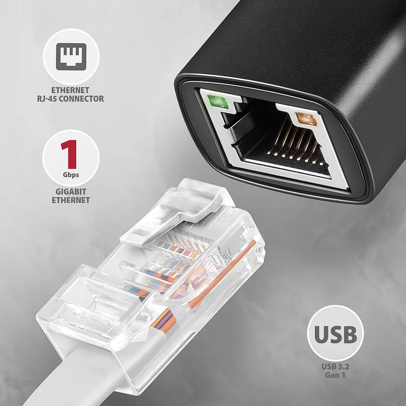 Axagon ADE-AR USB-A 3.2 Gen 1 – Gigabit Ethernet 10/100/1000 Adapter – Adapter – Digital/Daten 1000 Mbit/s