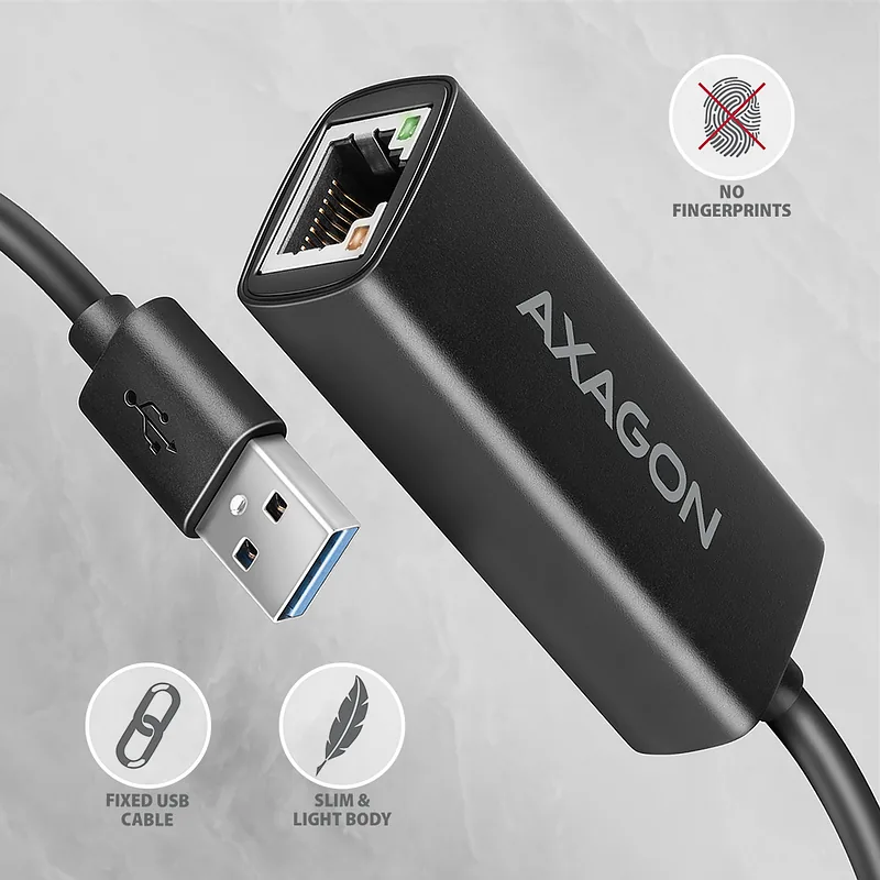 Axagon ADE-AR USB-A 3.2 Gen 1 – Gigabit Ethernet 10/100/1000 Adapter – Adapter – Digital/Daten 1000 Mbit/s