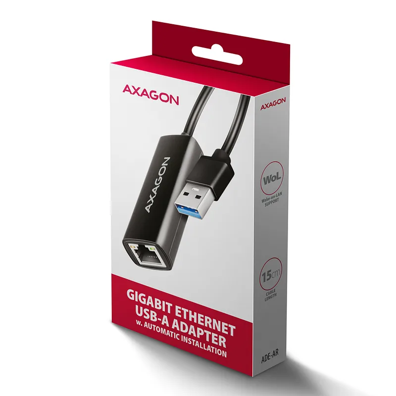 Axagon ADE-AR USB-A 3.2 Gen 1 – Gigabit Ethernet 10/100/1000 Adapter – Adapter – Digital/Daten 1000 Mbit/s
