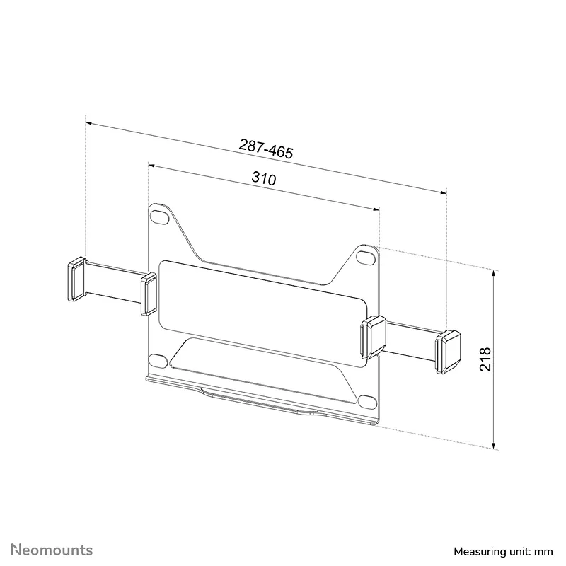 Neomounts ADS20-425BL1 sülearvuti raam & alus Sülearvuti käetugi Must 43,9 cm (17.3″)