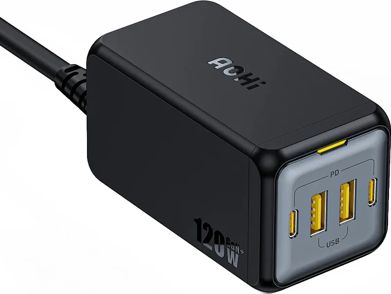 AOHI AOC-C006 120W, 2x USB-C, 2x USB-A (czarna)