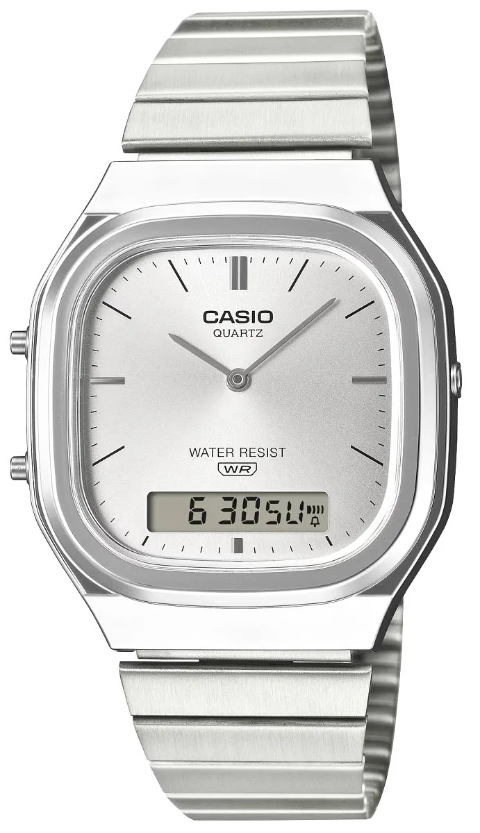 Casio Vintage AQ-240E-7ADR Unisex Watch 36mm Silver Case Silver Dial