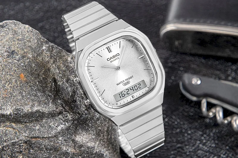 Casio Vintage AQ-240E-7ADR Unisex Watch 36mm Silver Case Silver Dial