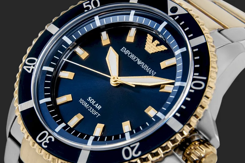 Emporio Armani World Explorer Solar Chronograph AR11738 Silver Blue 42mm