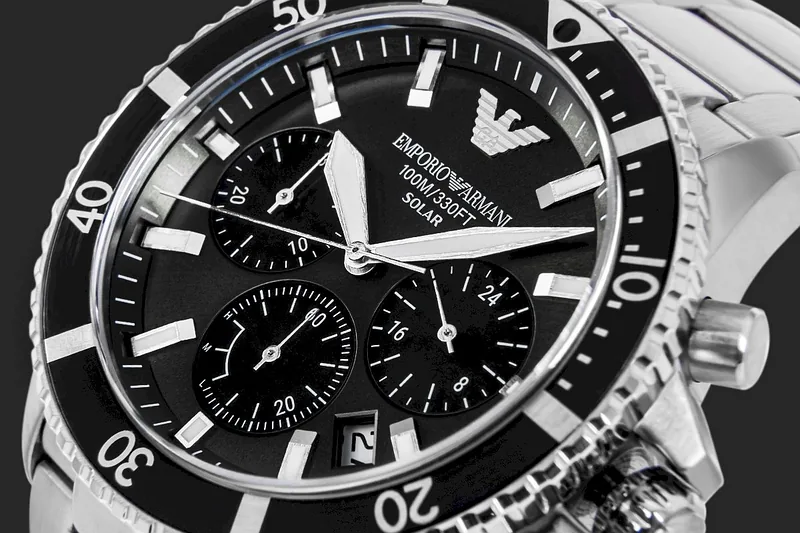 Emporio Armani World Explorer Solar Chronograph AR11739 Silver Black 43mm