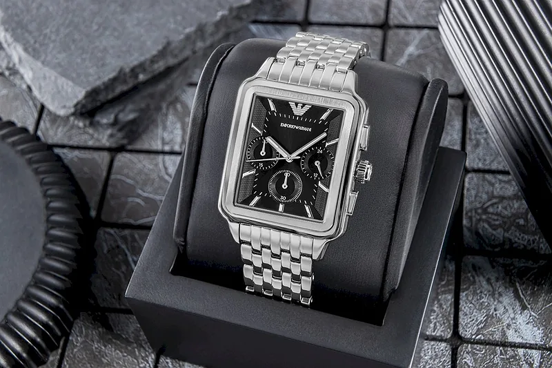 Emporio Armani Diego Chronograph Watch AR11751 Silver Black 38mm