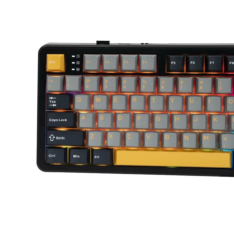 F108 Gray+Orange+Deep Gray Gasket Keyboard with Volcano RGB Switches – AULA