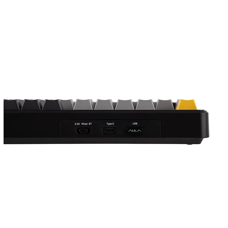 F108 Gray+Orange+Deep Gray Gasket Keyboard with Volcano RGB Switches – AULA