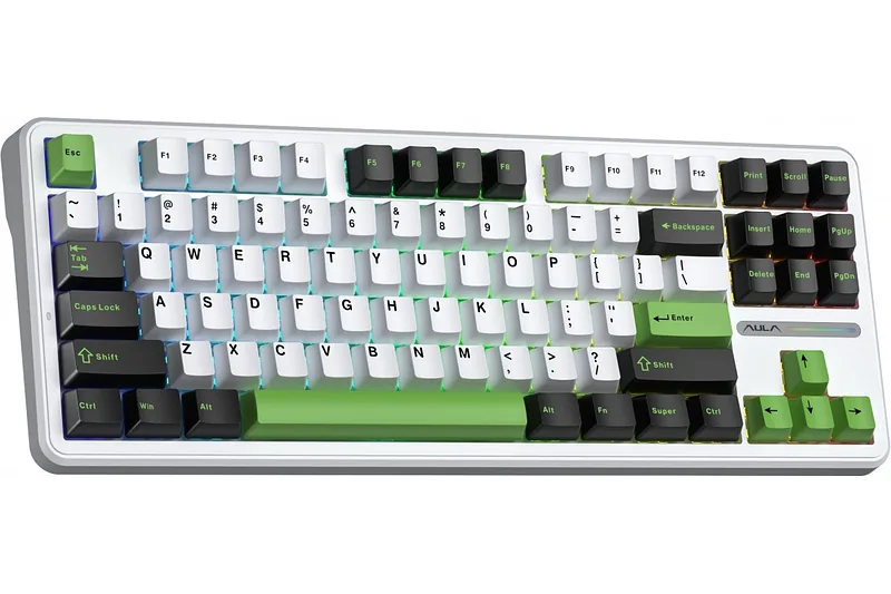 AULA Gasket F87 Thunder Black GrayWoodV3 RGB Keyboard